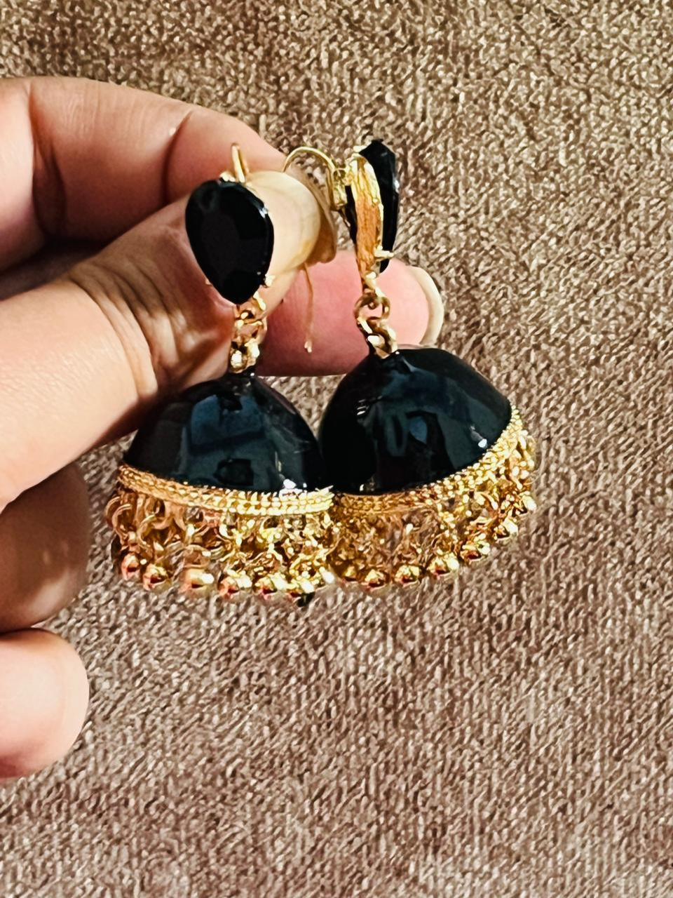 Modern Jhumka Earrings - Mahroosh Jewellery