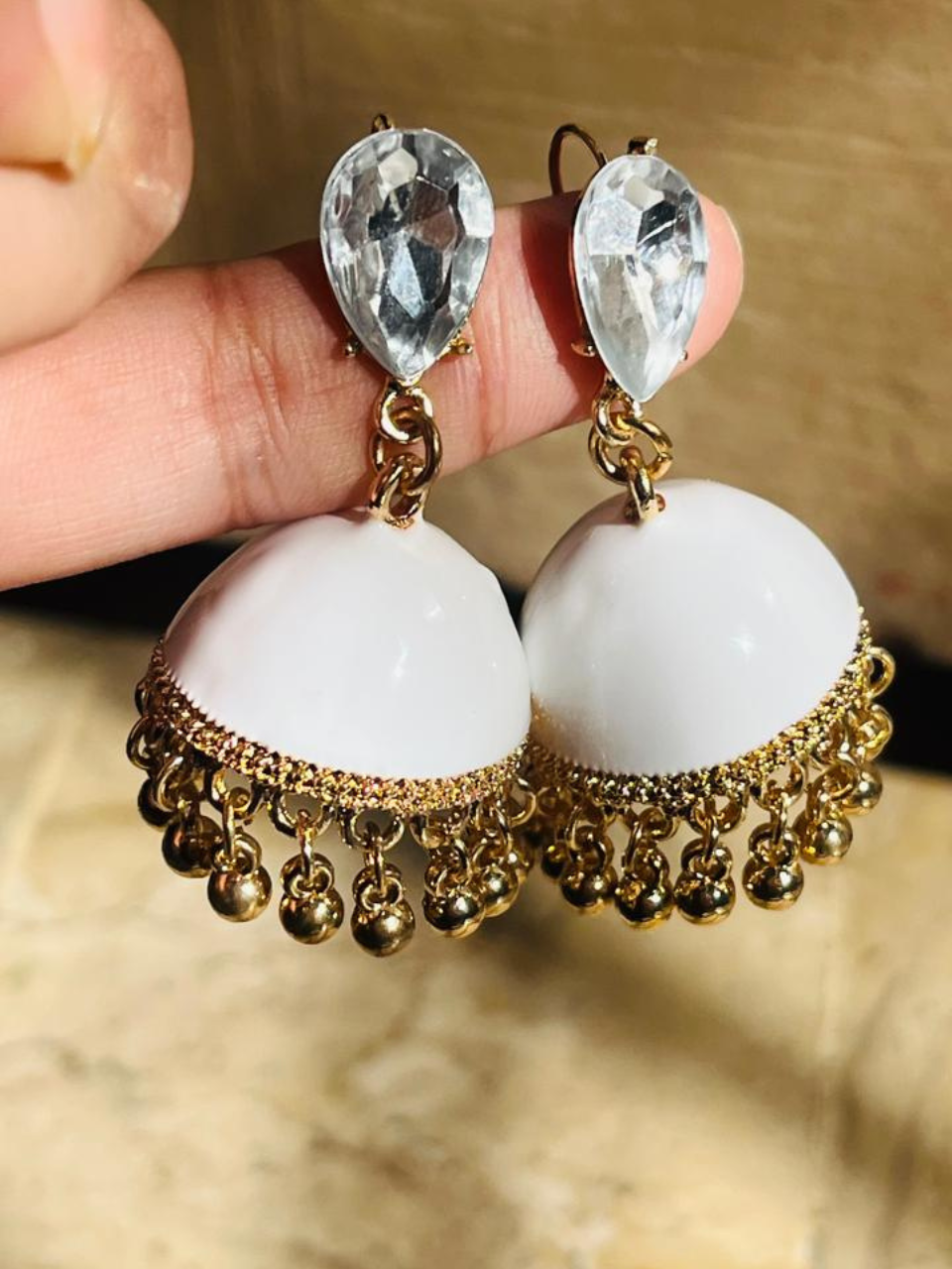 Modern Jhumka Earrings - Mahroosh Jewellery