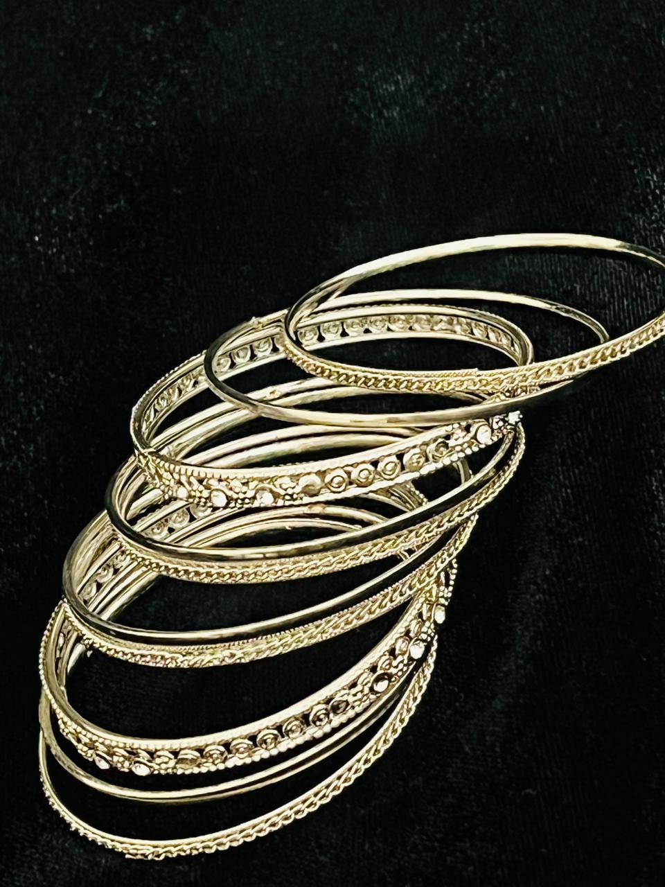 Golden Spiral Bangles Set - Mahroosh Jewellery
