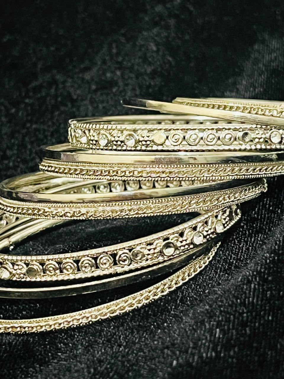 Golden Spiral Bangles Set - Mahroosh Jewellery